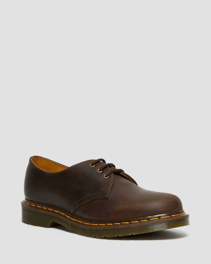 Dr Martens Mens 1461 Crazy Horse Leather Oxfords Brown - 95634YMVD